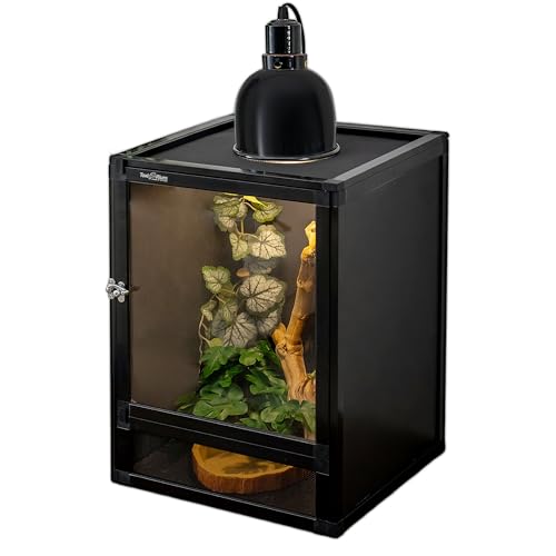 18"x18"x36" Hybrid Reptile Enclosure Cage with Aluminum Frame (18x18x36 inch-two doors / Black)