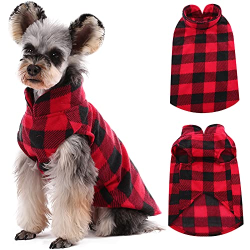 Dog Fleece Vest (Red Plaid / Small (Chest Girth: 16.1'' ))