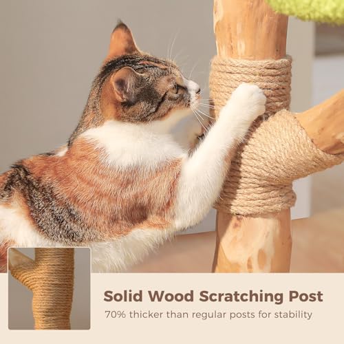 Flower Wood Cat Tree (Brown / 53.5" Forest Cat Tree)