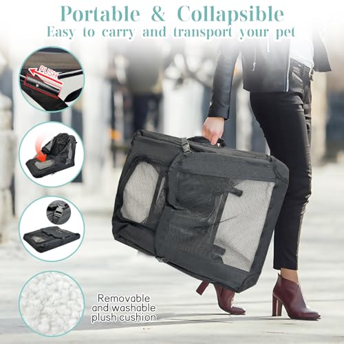 Large Cat Carrier for 2 Cats (Black)