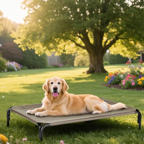 Elevated Dog Bed for Outdoor (Brown / 51"L x 31"W x 8"Th)