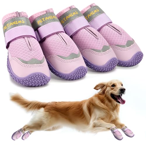 Dog Shoes for Large Dogs (Purple / Width 1.96 inches)