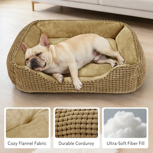 Dog Beds for Medium Dogs Washable (Dark Brown / M(25’’x 21’’x 8’’))