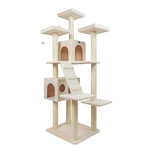 Cat Tree Model B7701 (36"(L)X31"(W)X77"(H) / Ivory)