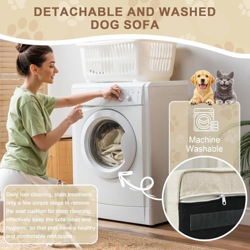 Dog Sofa Couch for Medium Dogs (39 inch / Beige)