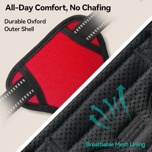 Reflective Dog Harness No Pull Large Breed Vest (Large / Red)