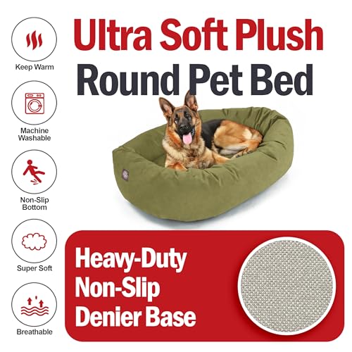 Suede Shredded Memory Foam Mix Calming Dog Bed Washable (Sage)