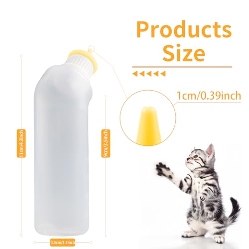 5Pack Kitten Bottle for Nursing Puppy Milk Kitten Bottles Feeding Kit Silicone Nipple for Newborn Pets Kittens