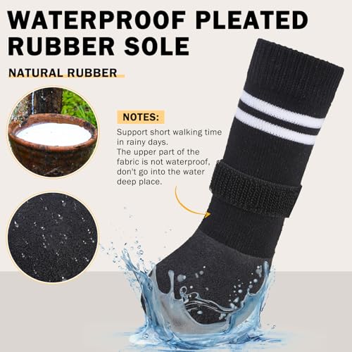 Anti Slip Dog Boots & Paw Protectors for Hardwood Floor (Black / Small(Paw width 1.73in/4.4cm))