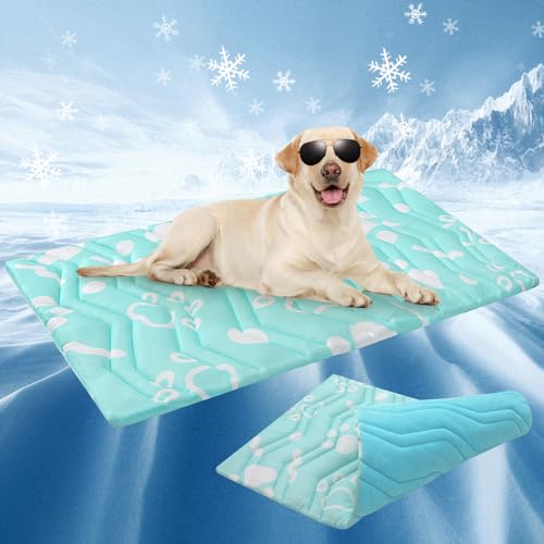 Cooling Mat for XLarge Dogs (Aqua Blue / 59.0"L x 40.0"W x 1.0"Th(XL))