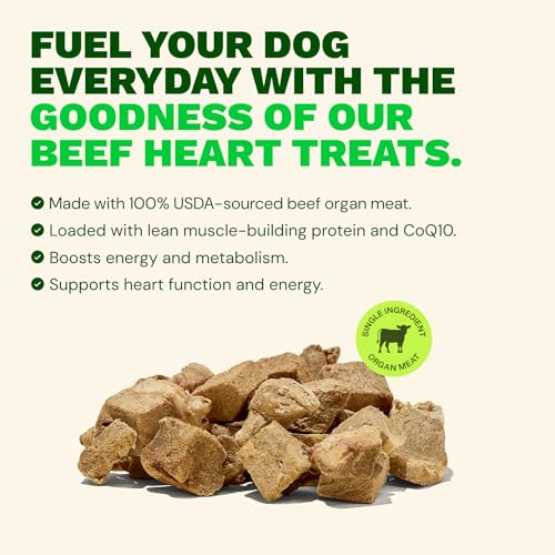Freeze Dried Beef Heart Dog Treats (1 Pound (Pack of 1))