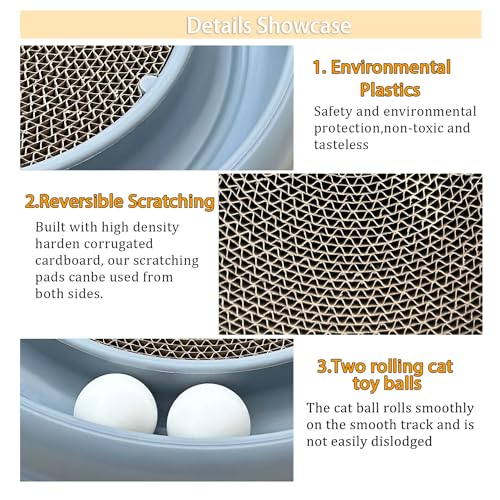 Interactive Cat Ball Track Toy for Indoor Cats (Grey)