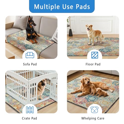 Washable Pee Pads for Dogs 2 Pack (48"x48"(2 Pack) / F Multi)