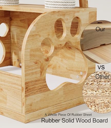 Modern Solid Wooden Cat Tree Tower (Cat Tree 25 in)