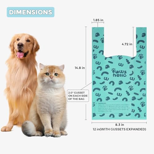 Cat Litter Disposal Bags and Dog Poop Bags with Handle (360 Count (Pack of 1) / Unscented)