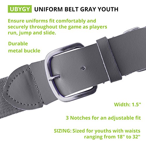 Baseball Softball Uniform Belt (Youth (18-32 Inches) / Gray)