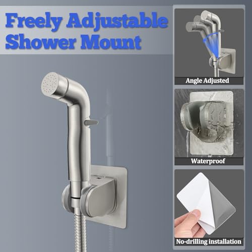 Dog Shower Attachment Metal (Shower Diverter with Elbow Outlet Design / Brushed Nickel)