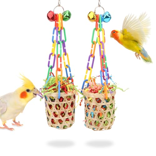 Bird Colorful Shredding Crinkles Foraging Toys Natural Sola Ball for Parrots Cockatiels Conures Budgies Senegal