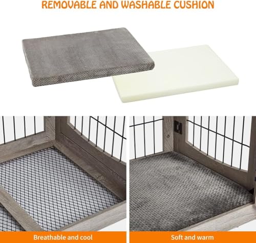 Dog Crate Furniture for Medium Dogs (Grey / 32.0"L x 23.6"W x 32.0"H)