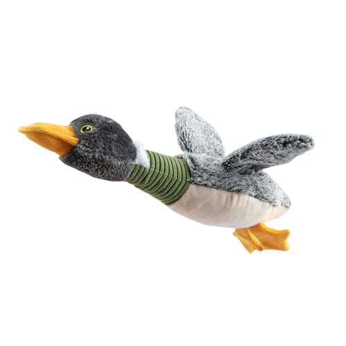 Interactive Squeaky Dog Chew Toy (Mallard Duck Wing (Gray) / Small)