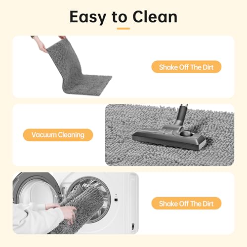 Absorbent Dog Door Mat for Muddy Paws (60"L x 48"W x 1" Th / Light Grey)