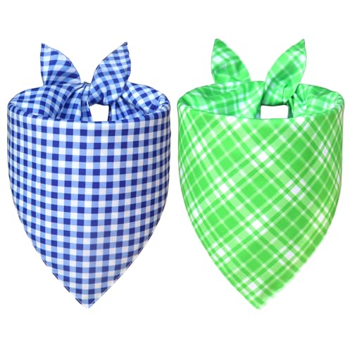 Summer Dog Bandanas for Medium Dogs (Blue,Green / Small)