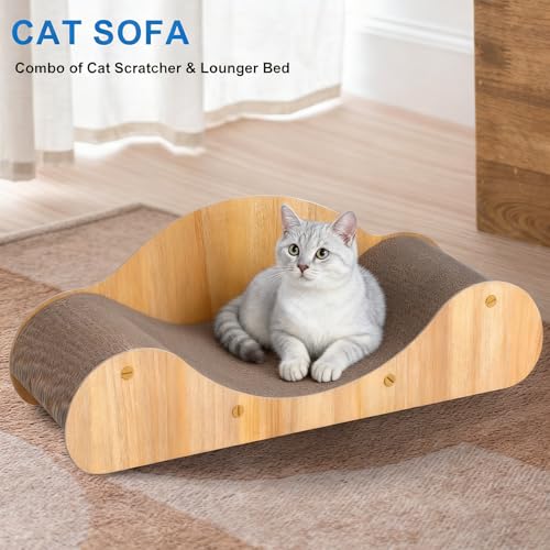 Cat Scratcher Cardboard Bed (Sofa Yellow)