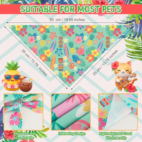 50 Pcs Summer Bandanas Bulk for Dogs Kerchief Bibs Scarves with Beach (Summer / 19.7 x 13.8 x 13.8 Inch)