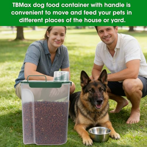 10 Lbs Cat Dog Food Storage Container (Dark Green / 12 Qt)