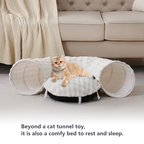 Bubble Round Cat Tunnel for Indoor Cats (Cream White / Round)