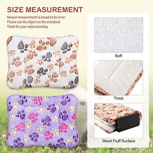 4 Pack Soft Pet Bed Mat Small Dog Crate Fleece (13 x 10 Inches / Vivid Color)