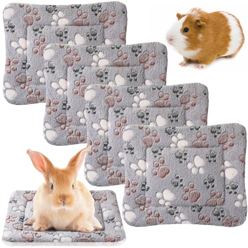 4 Pack Soft Pet Bed Mat Small Dog Crate Fleece (13 x 10 Inches / Light Gray)