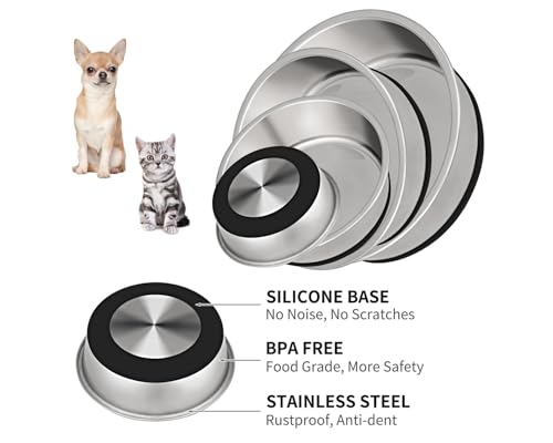 Stainless Steel Dog Bowls Set of 2 (2 CUP / Black)