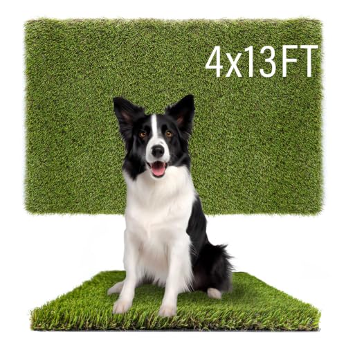 Dog Grass Pads 4x13FT Artificial Grass Pee Pads for Dogs Potty Fake Grass Rug Turf Mat for Dogs Training Indoor Outdoor Garden Lawn Artificial Grass Rug (4x13 FT)
