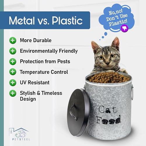 Large 60lb Dog & Medium 30lb Cat Pet Food Storage Canister with Scoop (Combo - Large Dog 60lb & Medium Cat 30lb)