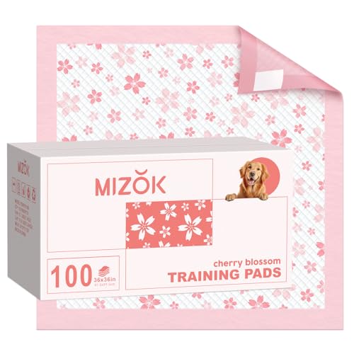 Pink Puppy Pads with Adhesive Tabs Disposable Pee Pads 36x36in 100Ct (36x36in | 100Ct-Pink)