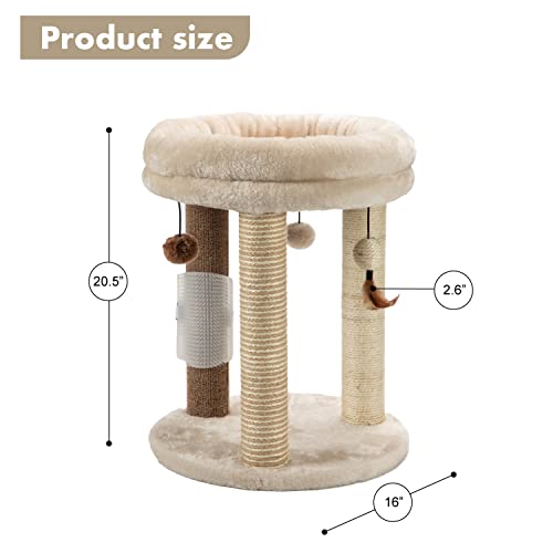 4in1 Small Cat Tree (For indoor cats and kittens / Beige)