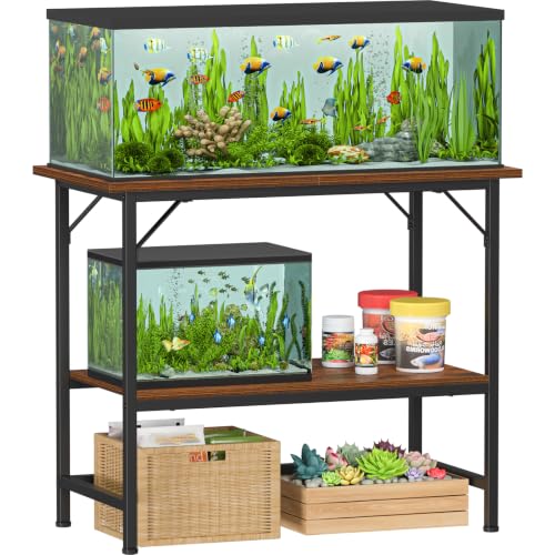 40 Gallon Fish Tank Stand (Rustic Brown / 40 Gal-2 Tier)