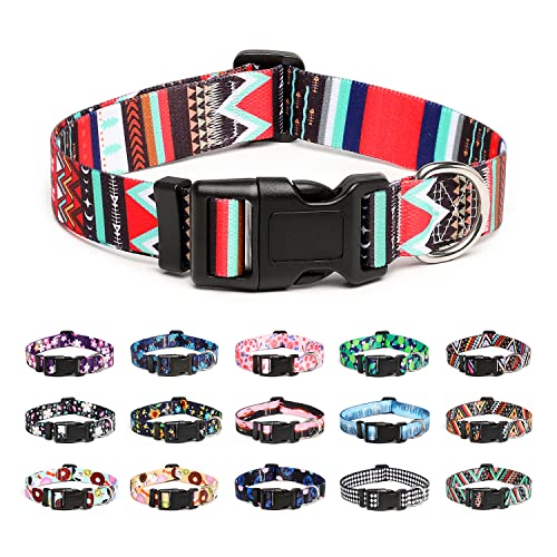 Adjustable Dog Collar (Small / Tribal Red)