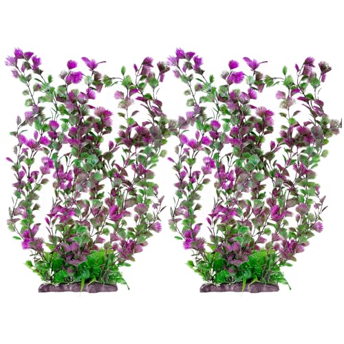 Aquarium Plastic Plants Aquarium Decor Artificial Fish Tank Plants (B*2 Pcs / 20.4 in)