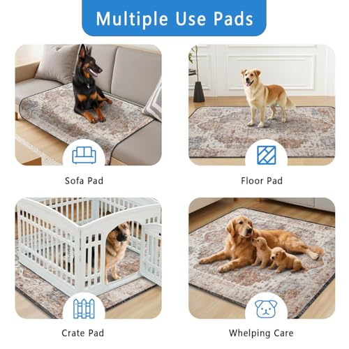 Washable Pee Pads for Dogs 2 Pack (48"x48"(2 Pack) / C Brown)