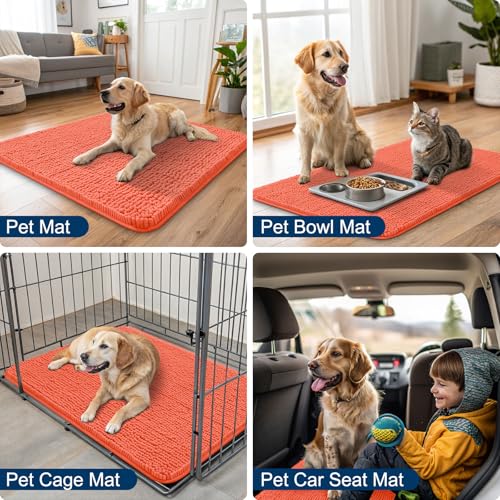 Dog Door Mat for Muddy Paws 30x20 (Coral / 30"X20")