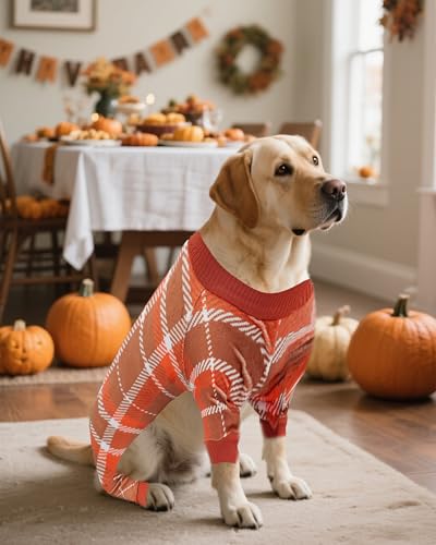 4 Pack Plaid Fleece Dog Pajamas Warm for Extra Large Dogs (XX-Large)