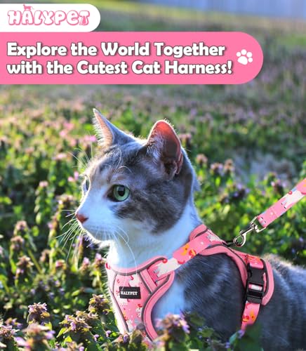 Cat Harness and Leash Set[MAX Safety 4th (H603 Pro Pink Unicorn / Medium (13-18lb))
