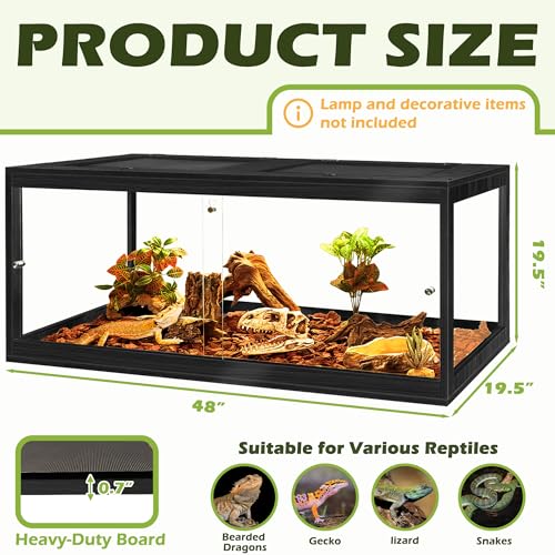 82 Gallon Bearded Dragon Tank (Black / 82 Gallon (48x19.5x19.5 Inch))
