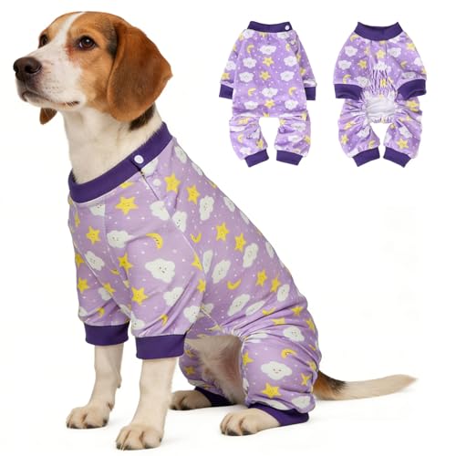 Dog Pajamas Soft Stretchy Fleece Puppy Sweater for Large Dogs (Purple(pack of 1) / Large)