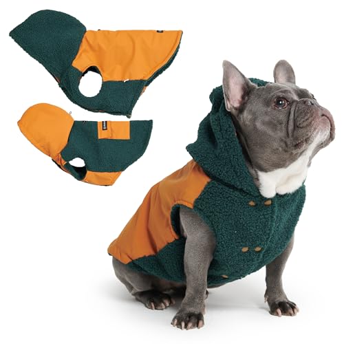 Reversible Dog Hoodie Sweater (Orange and Green / XL)