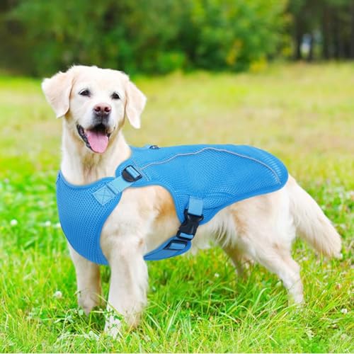 Dog Cooling Vest Harness (S (Chest Girth:16.9'') / Ocean Blue)