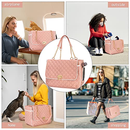 Fashion Pet Carrier Dogs Cat Small Animals Purse Bag (Pink)