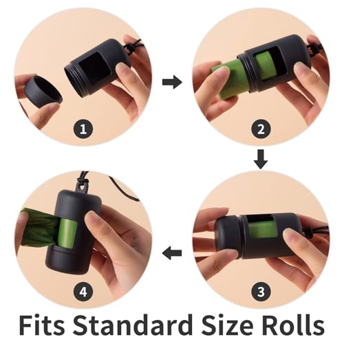 3Pack Dog Poop Bag Holder for Leash Lightweight Pet Waste Bag Dispenser with Leash Attachment Portable Plastic Doggie Poop Bag Dispensers (3 Count (Pack of 1))